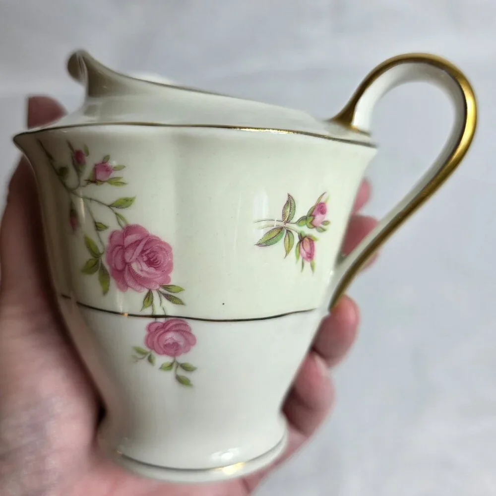 Theodore Haviland Delaware (New York) Creamer Ivory with Pink Roses